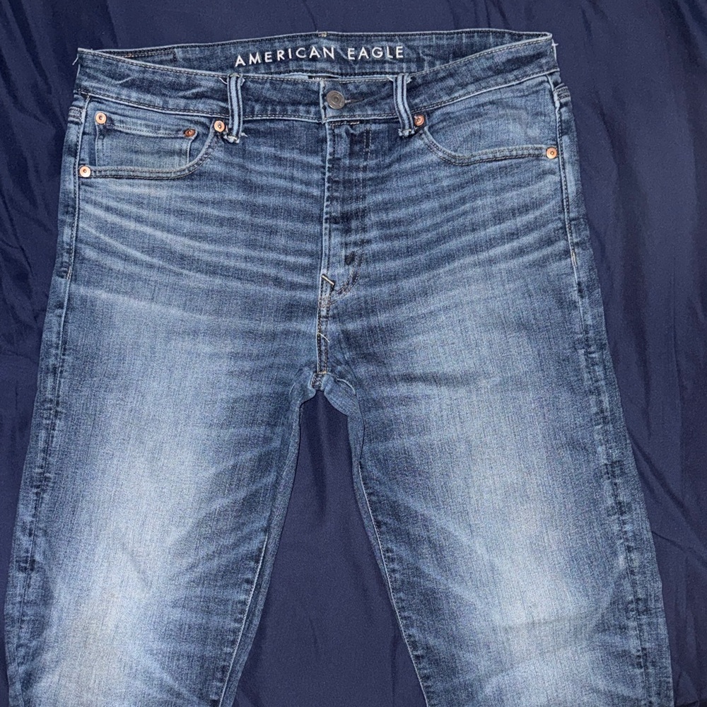 American Eagle Outfitters Men's Blue Straight Jeans